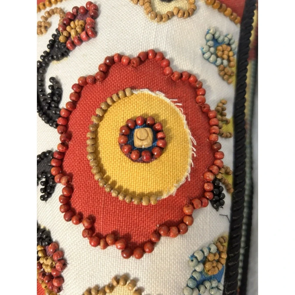 Dransfield & Ross decorative Throw Pillow India/Elephant/Flower Beaded. Use cond